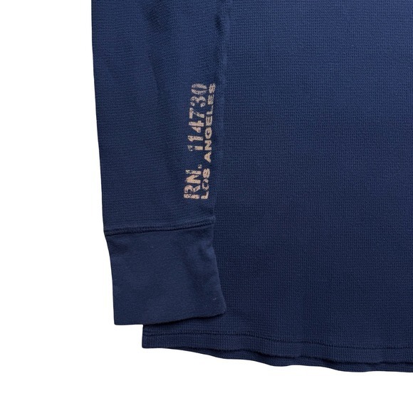 Johnson Motors type b-38 long sleeve thermal Henley navy blue shirt - Picture 8 of 8